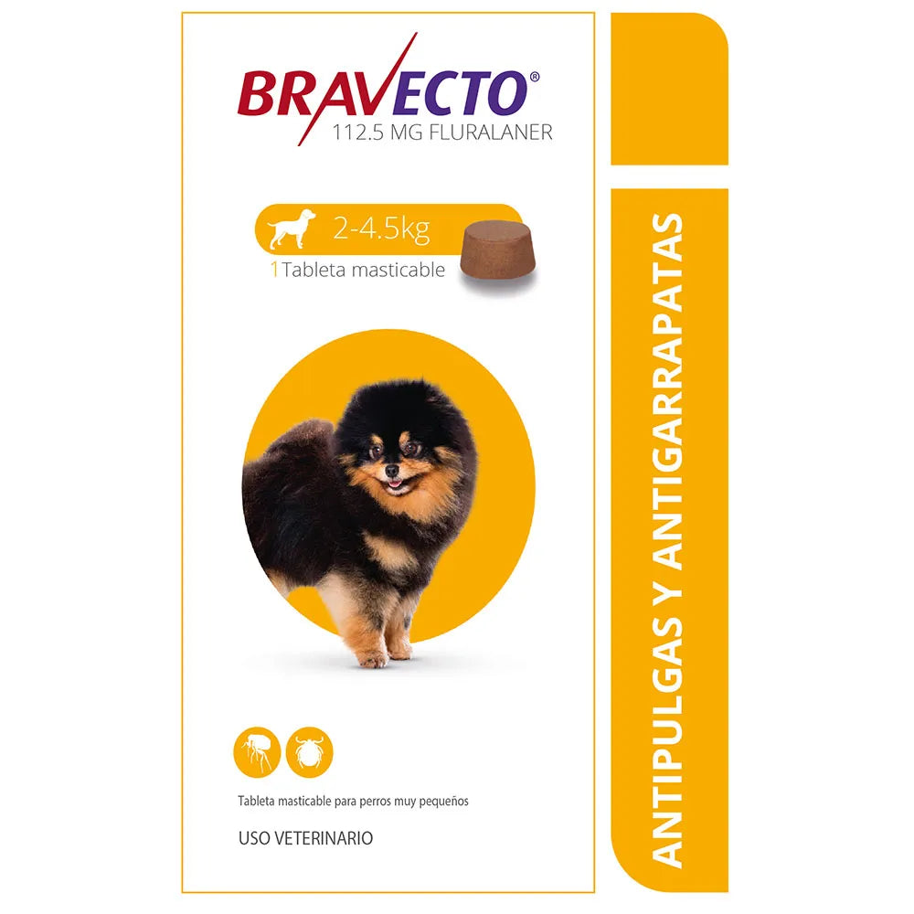 Antipulgas Bravecto para Perros 2 a 4.5 Kg