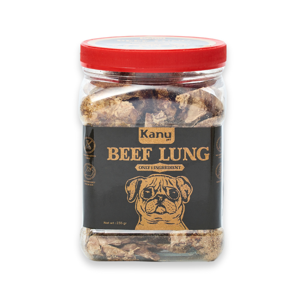 Snack Pulmón de Cerdo Deshidratado Kanu Pet para Perros en Frasco, Un Solo ingrediente 100% natural