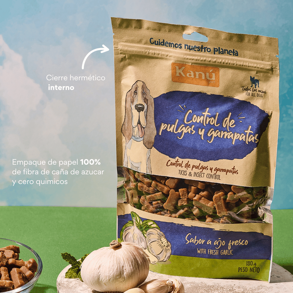 Galletas Blandas con Ajo Kanu Control Pulgas y Garrapatas Kanu Pet para Perro. 100% Naturales - {{ Kanu Pet }}