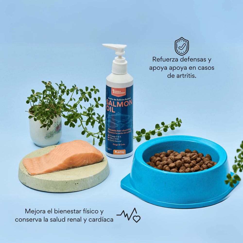 Suplemento Aceite de Salmón Kanu Pet para perro y gato. Omega 3 y 6 - {{ Kanu Pet }}