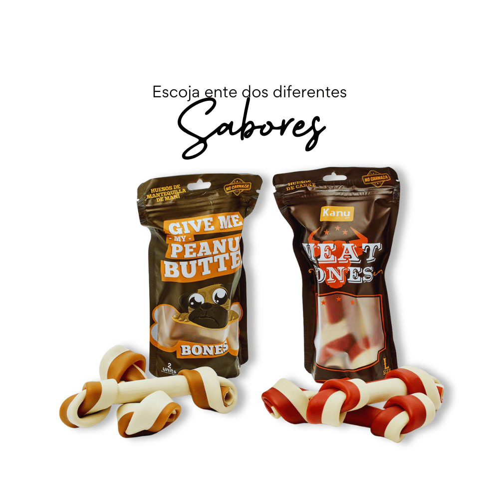Snack Jueso Grande de Mantequilla de Maní y Batata Kanu Pet Hueso para Perro L X 2 Uds - {{ Kanu Pet }}
