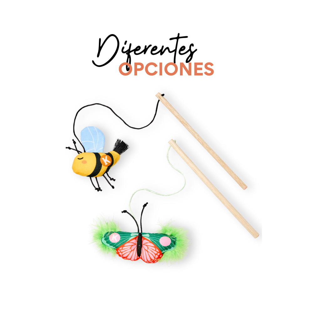 Juguete de Peluche Abeja con vara para gato Kanu Pet - {{ Kanu Pet }}