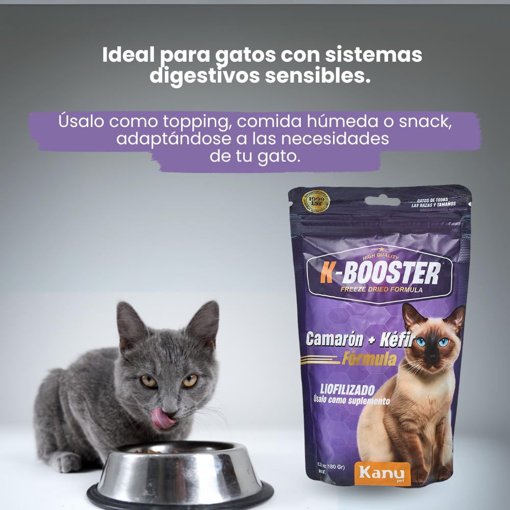 Suplemento K-Booster de Camarón Liofilizado Kanu Pet para gatos