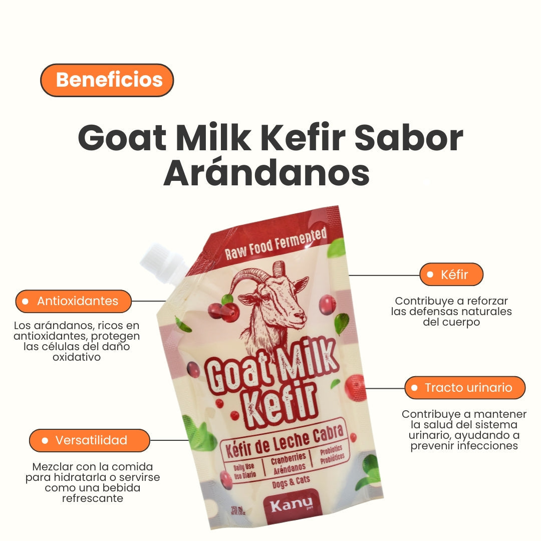 Kéfir Leche de cabra Arándanos Kanu Pet para Perro y Gato Bolsa