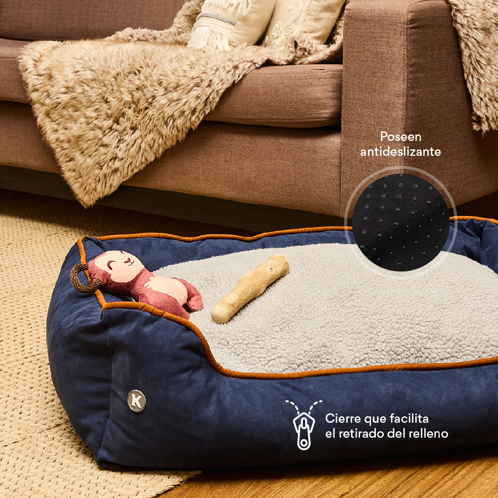 Cama Rectangular Ovejero Azul / Caramelo Kanu Pet para Perro
