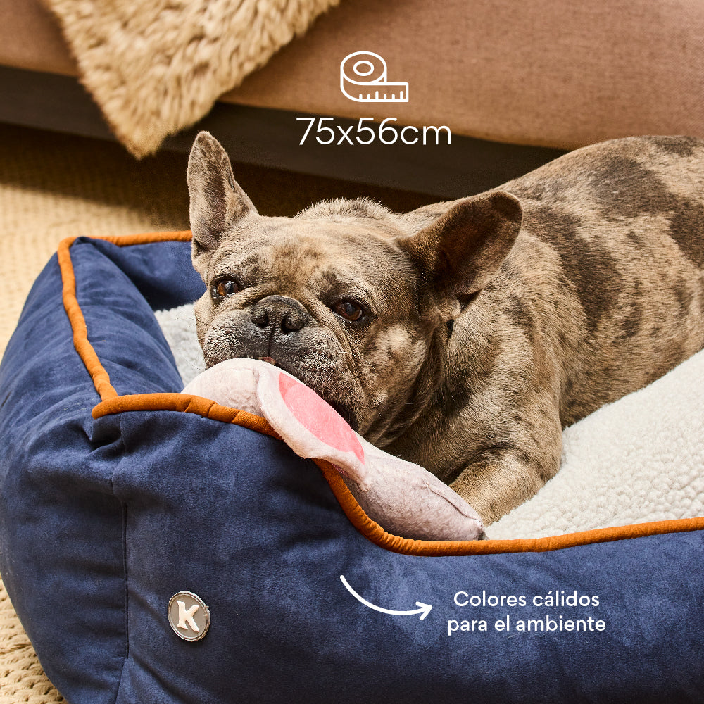 Cama Rectangular Ovejero Azul / Caramelo Kanu Pet para Perro