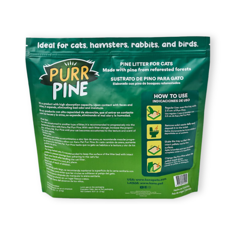 Arena de Pino 100% Ecológica Purr Pine de Kanu Pet para Gato - {{ Kanu Pet }}