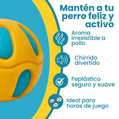 Juguete Pelota amarilla maciza con aroma Kanu Pet para perro