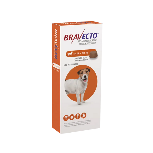 Antipulgas Bravecto 4.5 a 10 kg para perro