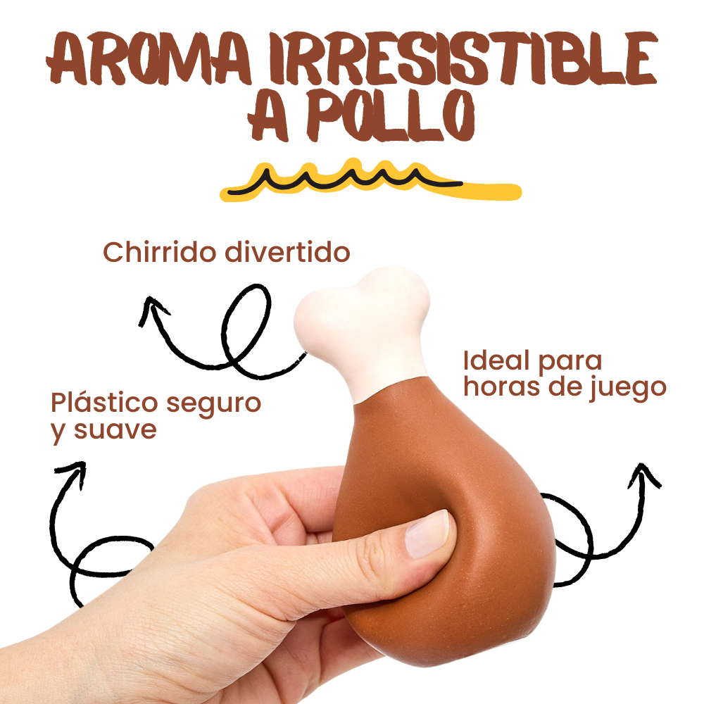 Juguete de plástico Pata de pollo con aroma Kanu Pet para perro
