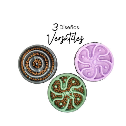 Comedero Circular Flor Antirreflujo Kanu Pet Lila para Perro y Gato