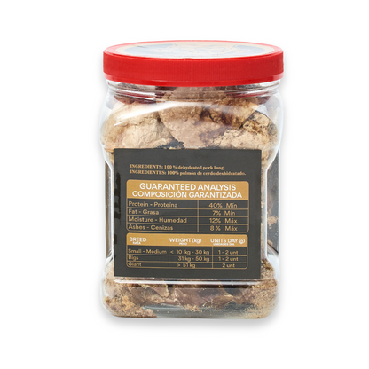 Snack Pulmón de Cerdo  Deshidratado Kanu Pet  para Perros en Frasco, Un Solo ingrediente 100% natural
