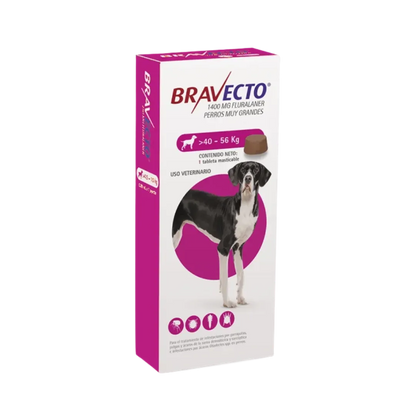 Antipulgas Bravecto 40 a 56 kg para perro