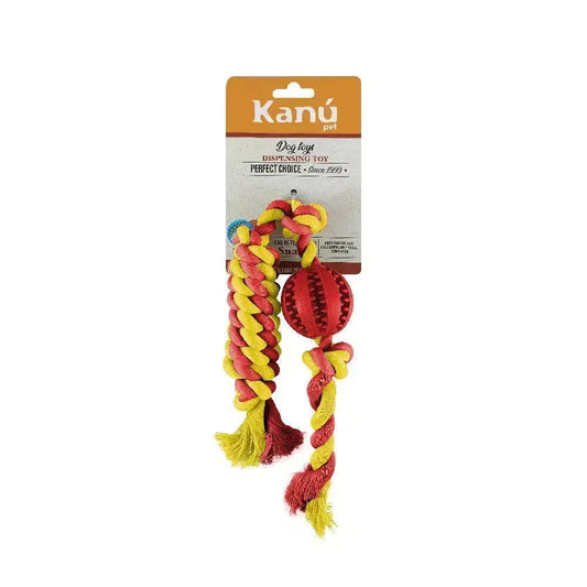 Juguete Bola Porta Snack con Lazo para Perro