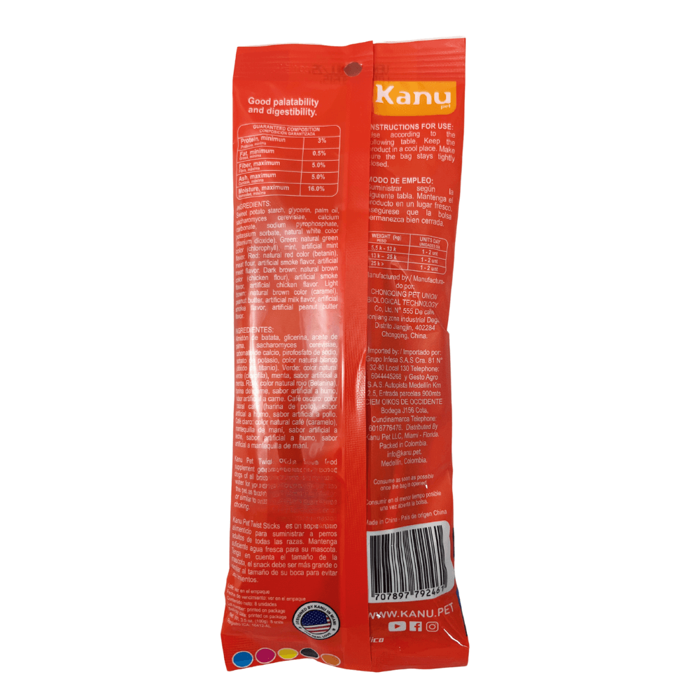 Snack para la placa y el sarro Kanu Pet Twist Stick Sabores surtidos para Perro x 8 Unds - {{ Kanu Pet }}