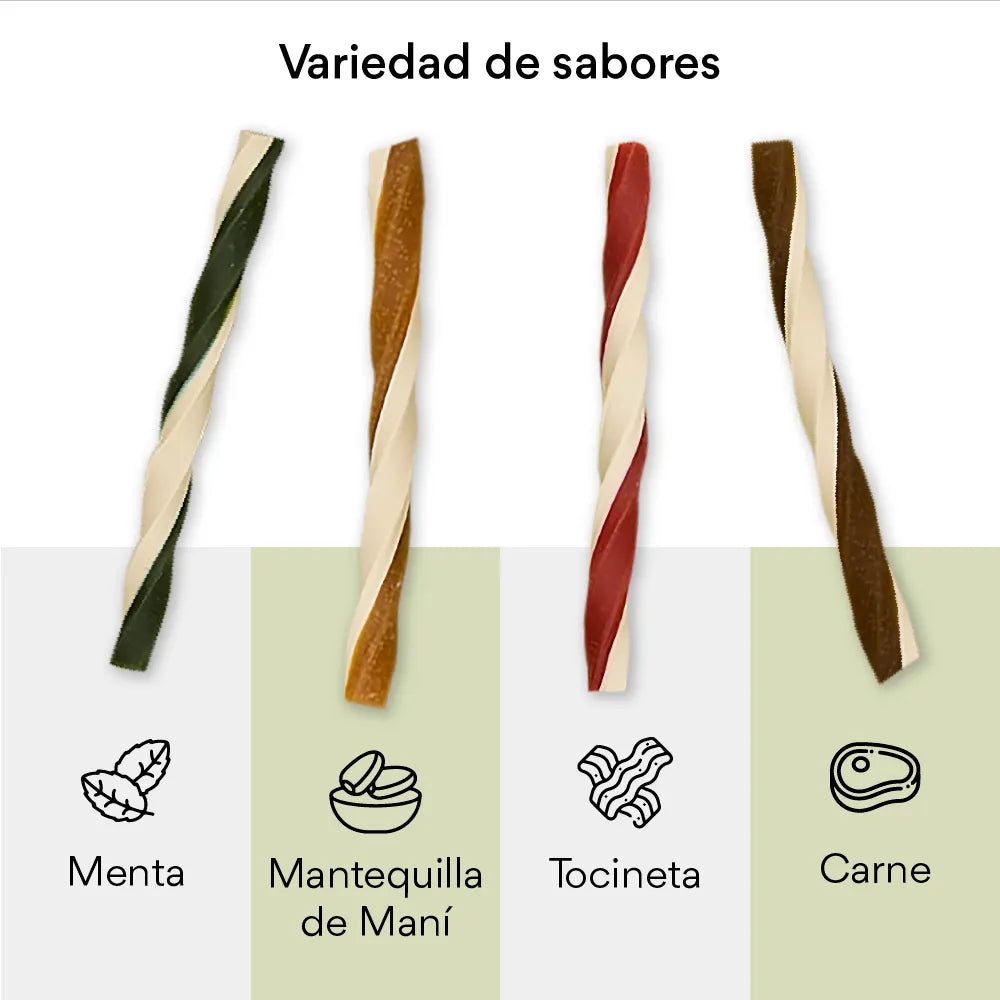 Snack para la placa y el sarro Kanu Pet Twist Stick Sabores surtidos para Perro x 8 Unds - {{ Kanu Pet }}
