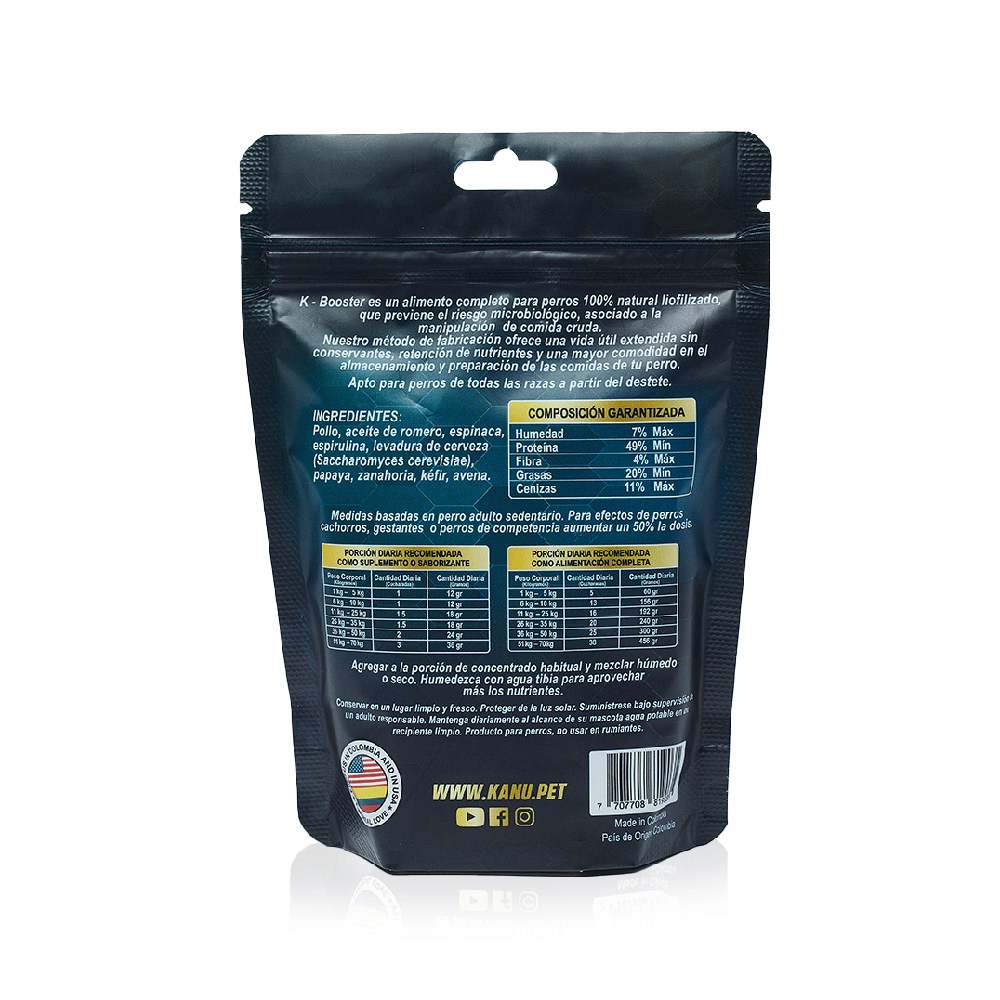 Suplemeneto K-Booster de Pollo Liofilizado Kanu Pet para perros - {{ Kanu Pet }}