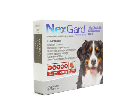 Antipulgas Nexgard para Perros de  25 a 50 Kg Sabor a Carne