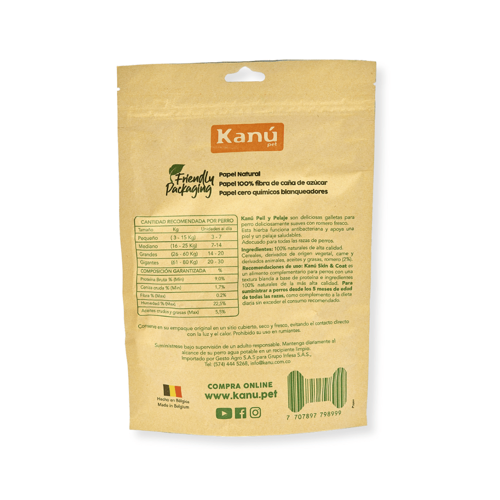 Snacks Galletas Kanu Pet Piel y Pelaje Para Perro 180 GR - {{ Kanu Pet }}