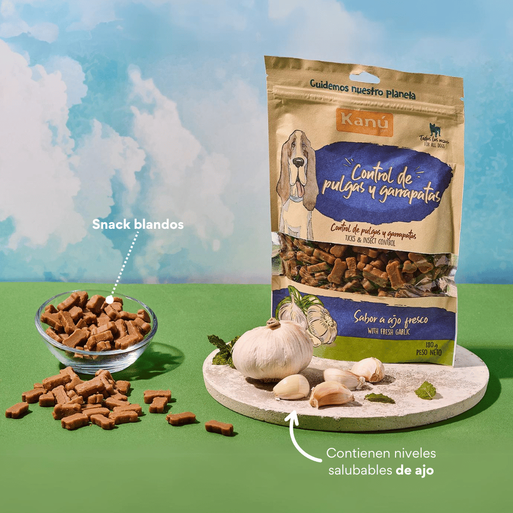 Galletas Blandas con Ajo Kanu Control Pulgas y Garrapatas Kanu Pet para Perro. 100% Naturales - {{ Kanu Pet }}