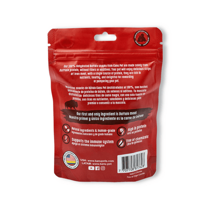 Snack de Trozos de Búfalo Deshidratados Kanu Pet para perros y gatos 100% Natural , Un solo ingrediente - {{ Kanu Pet }}