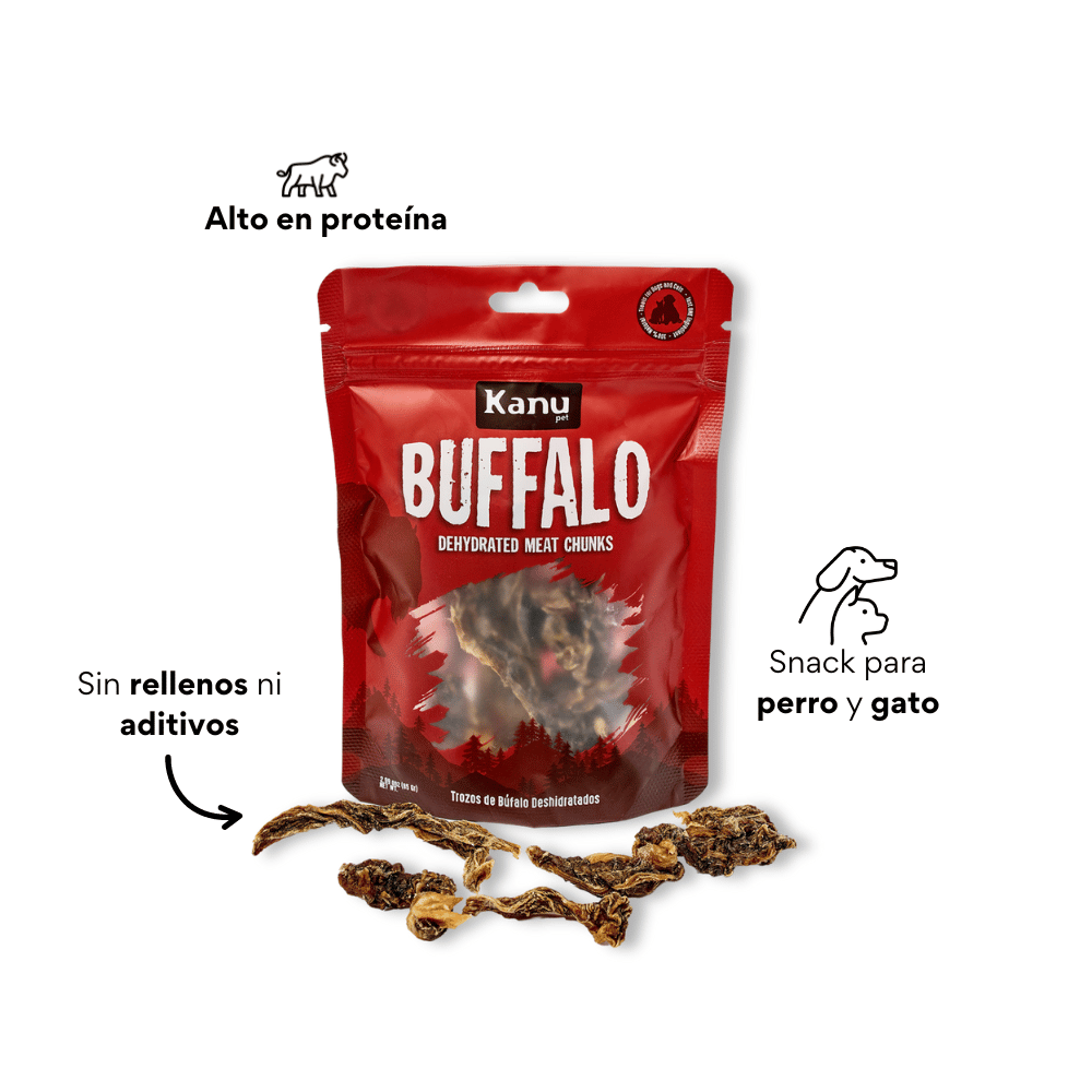 Snack de Trozos de Búfalo Deshidratados Kanu Pet para perros y gatos 100% Natural , Un solo ingrediente - {{ Kanu Pet }}