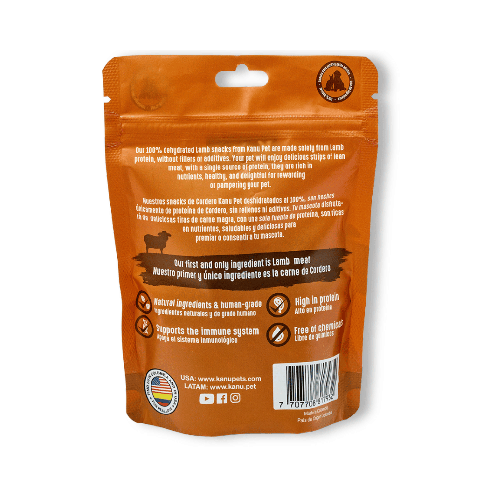 Snack de Trozos de Cordero Deshidratados Kanu Pet para perros y gatos 100% Natural , Un solo ingrediente - {{ Kanu Pet }}