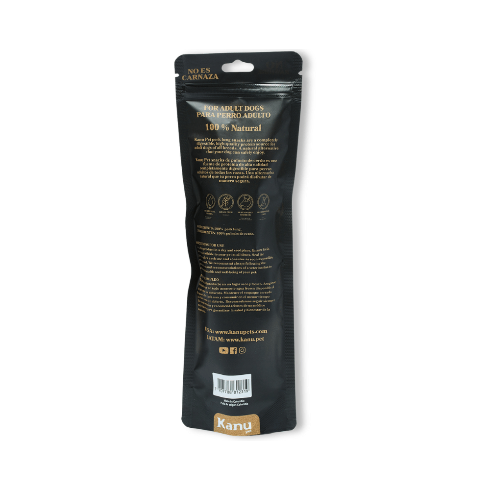 Snack Pulmón de Cerdo Deshidratado Kanu Pet para Perros, Un Solo ingrediente 100% natural - {{ Kanu Pet }}