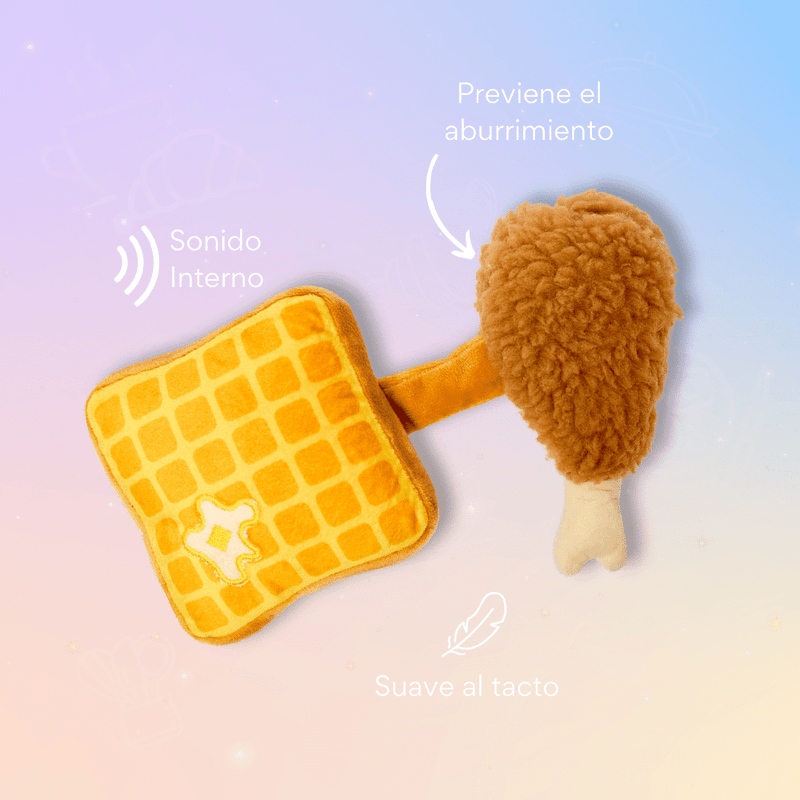 Juguete de Peluche Waffle Con Pollo Kanu Pet para Perro - {{ Kanu Pet }}