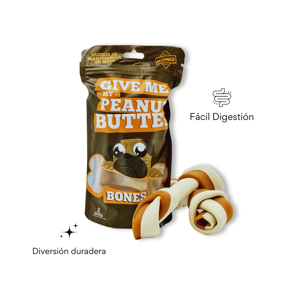 Snack Jueso Grande de Mantequilla de Maní y Batata Kanu Pet Hueso para Perro L X 2 Uds - {{ Kanu Pet }}