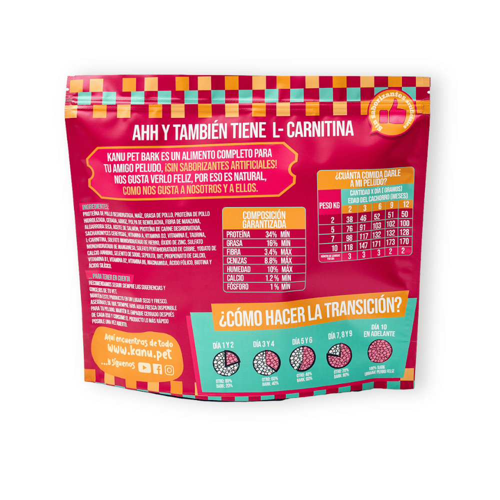 Alimento Seco Kanu Pet Bark Small Bites para Cachorros de Razas Pequeñas Pollo - {{ Kanu Pet }}