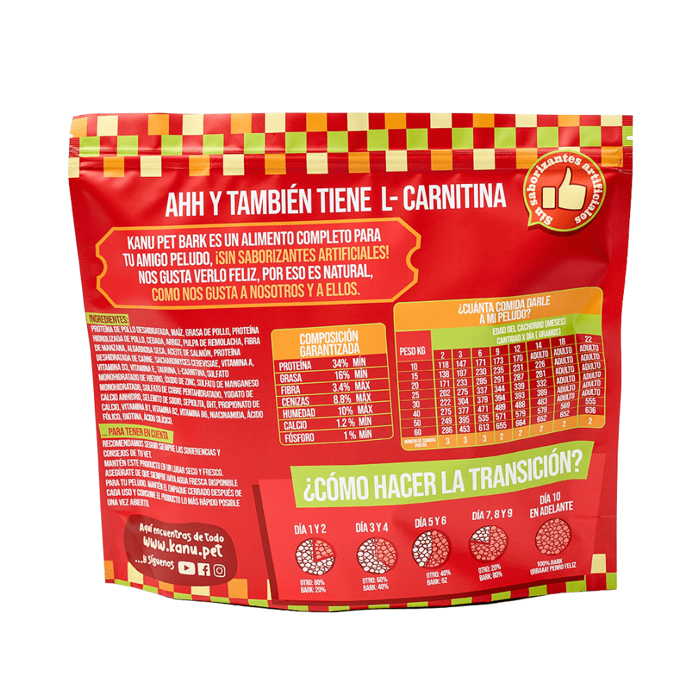 Alimento seco Kanu Pet Bark para cachorros razas medianas y grandes sabor a Pollo - {{ Kanu Pet }}