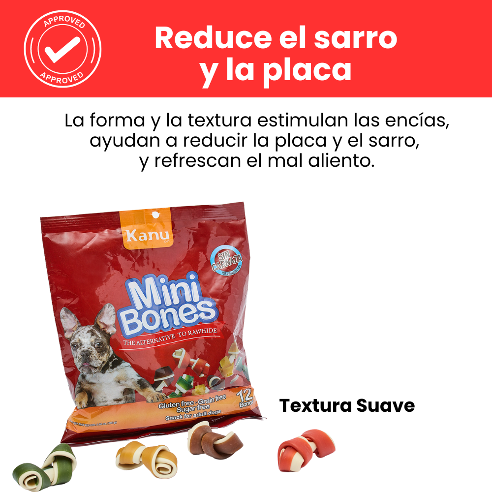 Snack Mini Huesos con Sabores surtidos Kanu Pet Mini Bones Pet para Perros x 12 Unds - {{ Kanu Pet }}