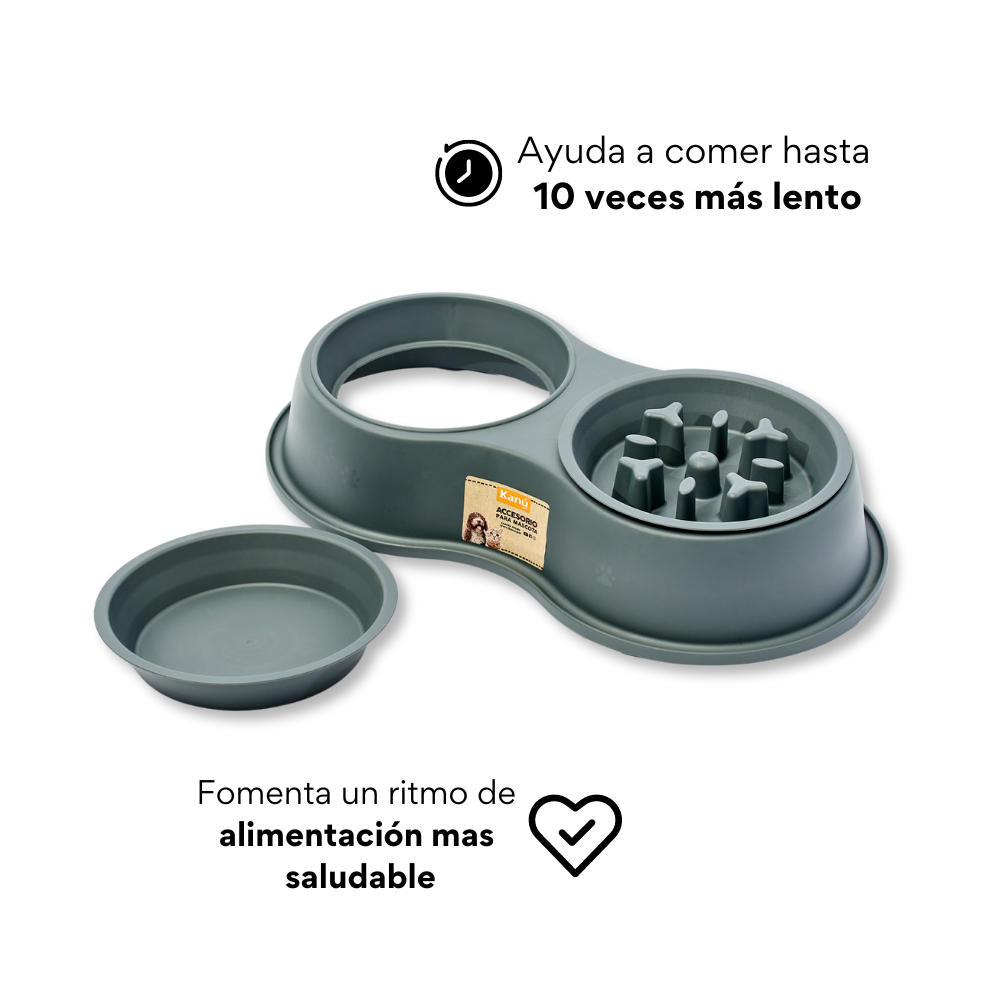 Comedero Circular Antirreflujo Doble Kanu Pet Verde para Perro y Gato - {{ Kanu Pet }}
