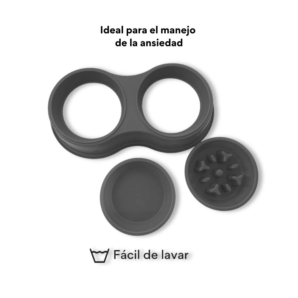 Comedero Circular Antirreflujo Doble Kanu Pet Verde para Perro y Gato - {{ Kanu Pet }}