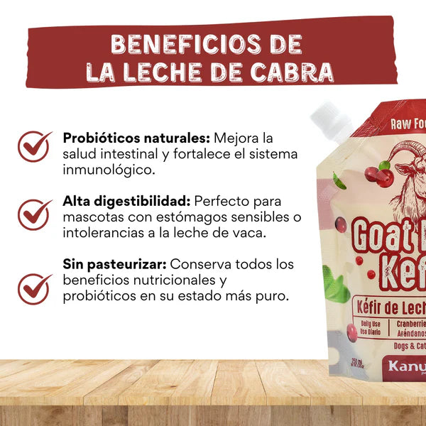 Suplemento Kéfir de Leche de Cabra Kanu Pet para Perro y Gato Arándanos 100% Natural
