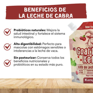 Suplemento Kéfir de Leche de Cabra Kanu Pet para Perro y Gato Arándanos 100% Natural