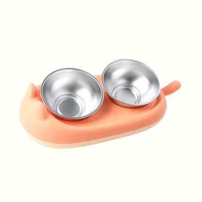 Comedero Miau de Acero Inoxidable Kanu Pet para Gato