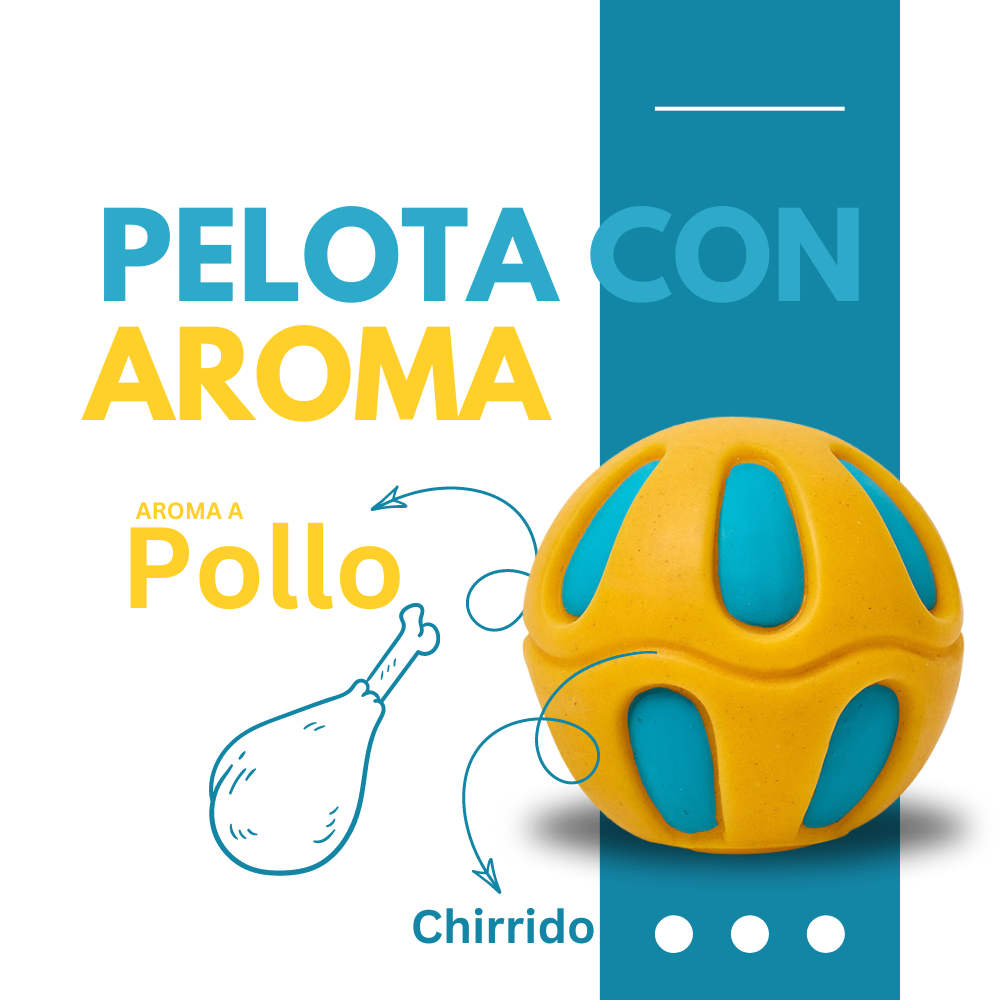Juguete Pelota amarilla maciza con aroma Kanu Pet para perro