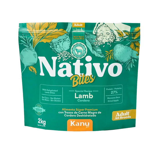 Alimento Seco Nativo Bites Cordero Kanu Pet para Perro Adulto