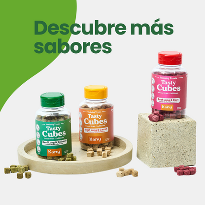 Kanu Pet Tasty Cubes de Espinaca Liofilizada para Perros, 20 g - Ideales para Entrenar, Bajas en Calorías y Llenas de Sabor