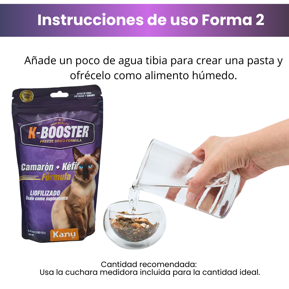 Suplemento K-Booster de Camarón Liofilizado Kanu Pet para gatos
