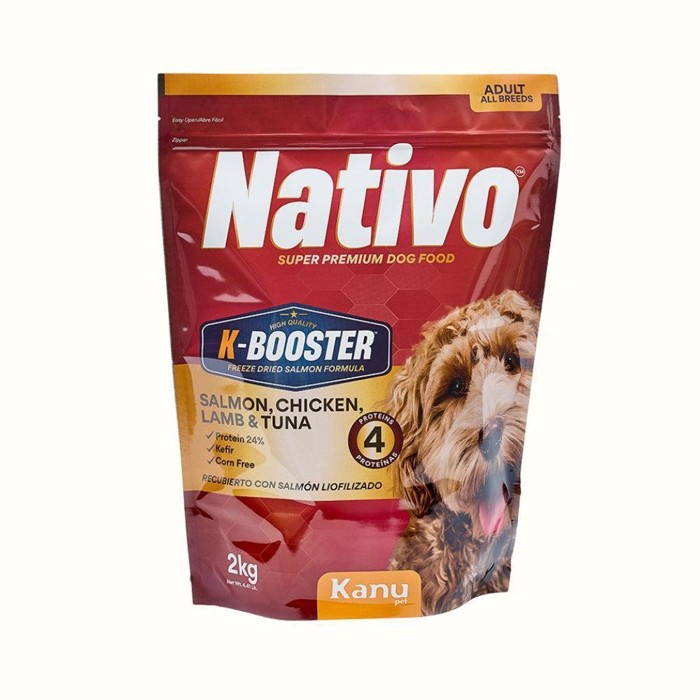 Alimento Seco Nativo K-Booster Salmón, Pollo, Cordero y Atún Kanu Pet para Perro Adulto