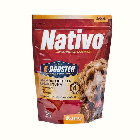 Alimento Seco Nativo K-Booster Salmón, Pollo, Cordero y Atún Kanu Pet para Perro Adulto
