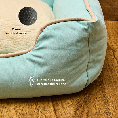 Cama Rectangular Ovejero Verde Aguamarina Kanu Pet para Perro - {{ Kanu Pet }}