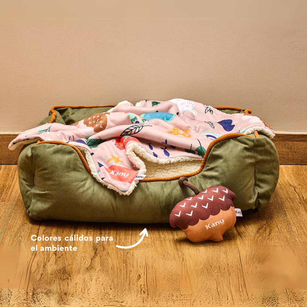Cama Rectangular Ovejero Verde Militar Kanu Pet para Perro - {{ Kanu Pet }}