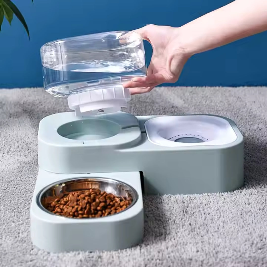 Comedero Doble con Recarga Automatica Kanu Pet para Perro y Gato