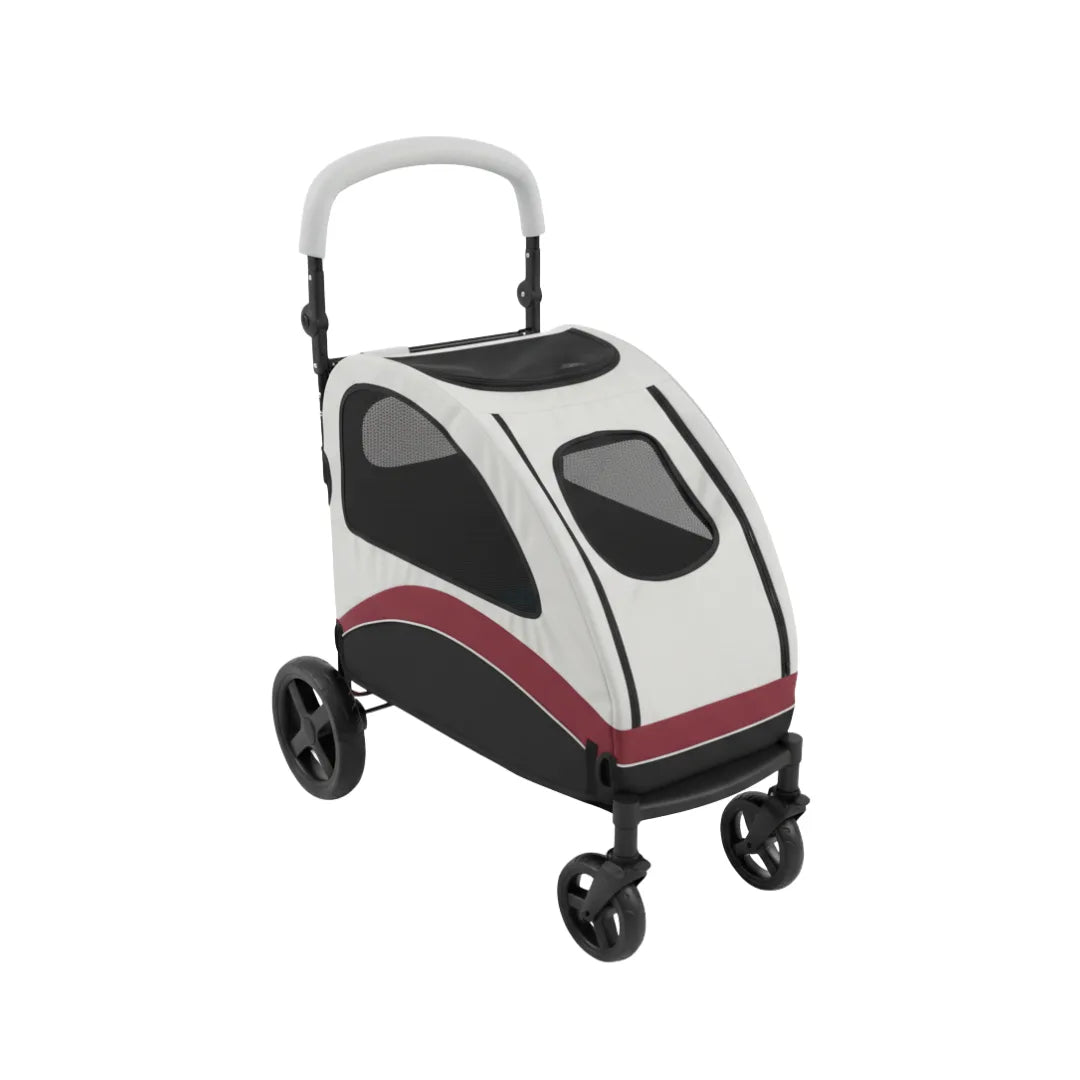 Coche Gris/Rojo Mango Ajustable Kanu Pet para Perro Raza Grande