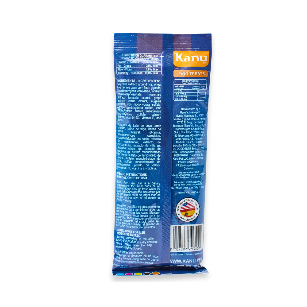 Snack para la placa y el sarro Kanu Pet Dent Star Sabor a Menta  para Perro x 3 Unds