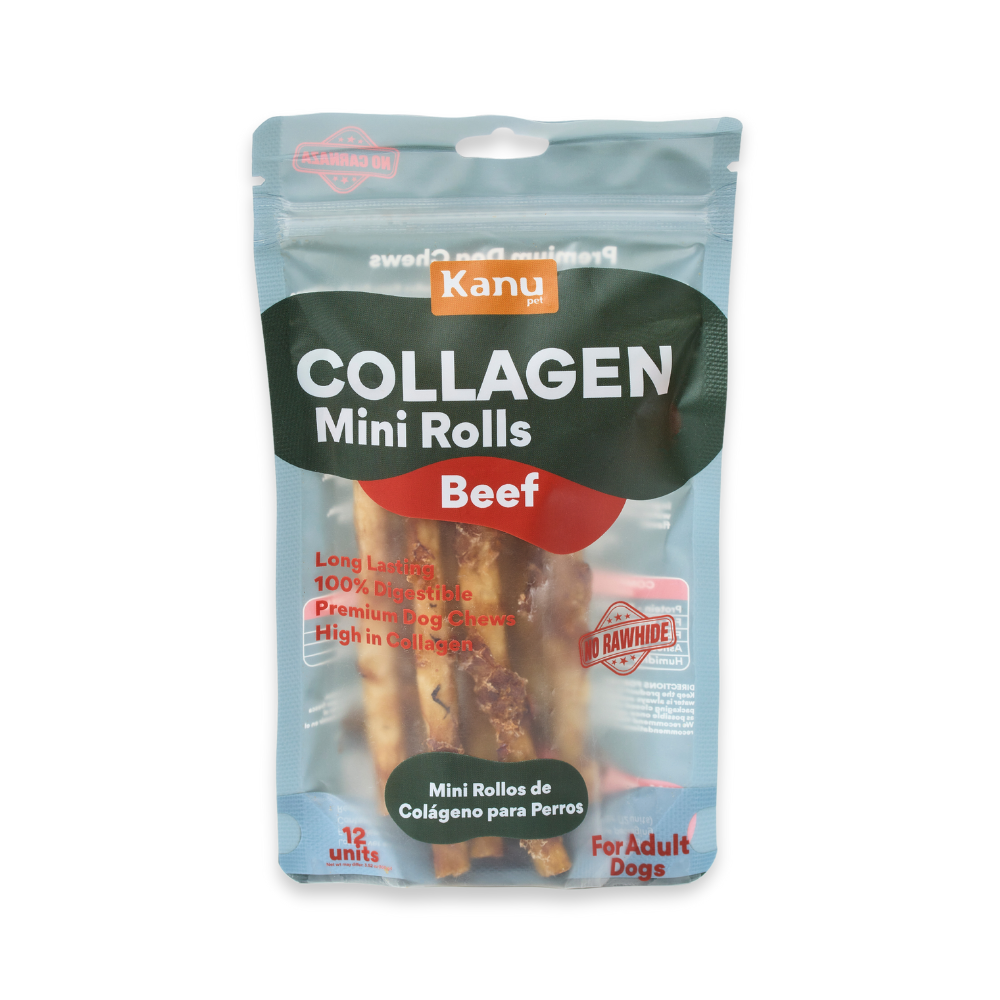 Snack Colágeno de Res Mini Kanu Pet para Perro. No es Carnaza x 12 Unds